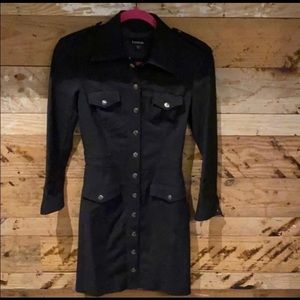Bebe button down snap dress xxs